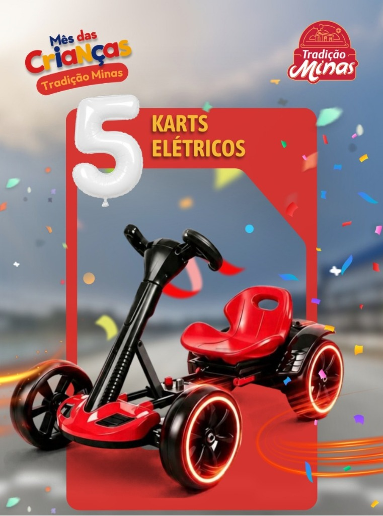 Promoção Mês das Crianças Tradição Minas - 5 Karts Infantis